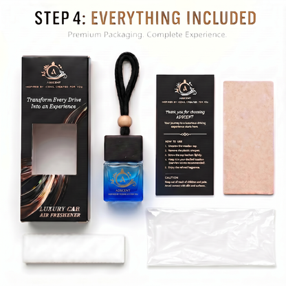 Adscent Bleu Aura | Luxury Car Air Freshener | Inspired by Blue De Cha-Nel Aquatic Icons – Premium Frosted Glass Hanging Diffuser | Long-Lasting Fragrance
