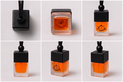 Adscent Fire | Luxury Car Air Freshener | Inspired by Bold Spice Rasi-Havas– Premium Frosted Glass Hanging Diffuser | Long-Lasting Fragrance