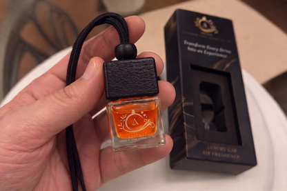 Adscent Fire | Luxury Car Air Freshener | Inspired by Bold Spice Rasi-Havas– Premium Frosted Glass Hanging Diffuser | Long-Lasting Fragrance