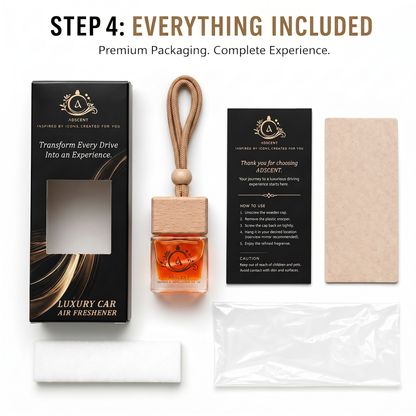 Adscent Fire | Luxury Car Air Freshener | Inspired by Bold Spice Rasi-Havas– Premium Frosted Glass Hanging Diffuser | Long-Lasting Fragrance
