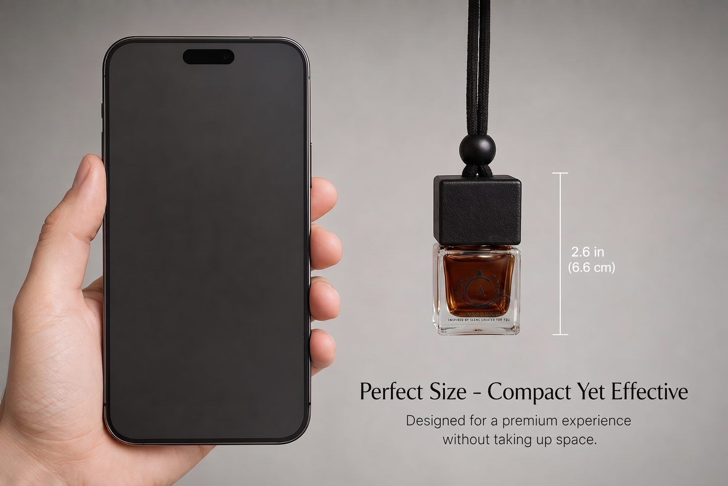 Adscent Noir Leather | Luxury Car Air Freshener | Inspired by Dark Leather Fragrance Icons – Premium Frosted Glass Hanging Diffuser | Long-Lasting Fragrance