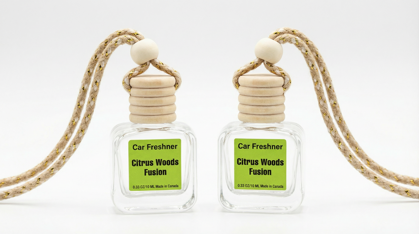 Citrus Woods Fusion 10ml Hanging Car Air Freshener Diffuser – 2-Pack