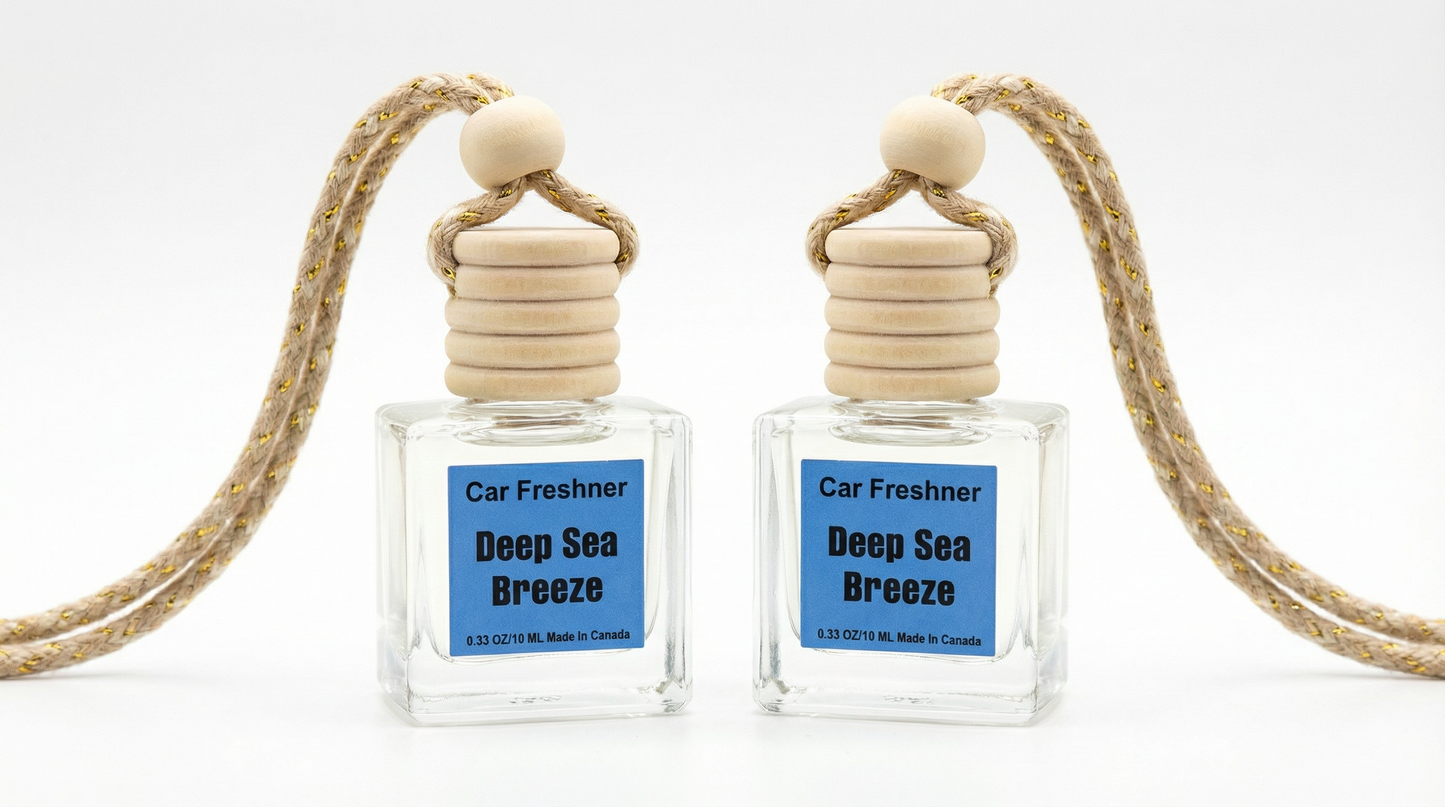 Deep Sea Breeze 10ml Hanging Car Air Freshener Diffuser – Refillable 2-Pack