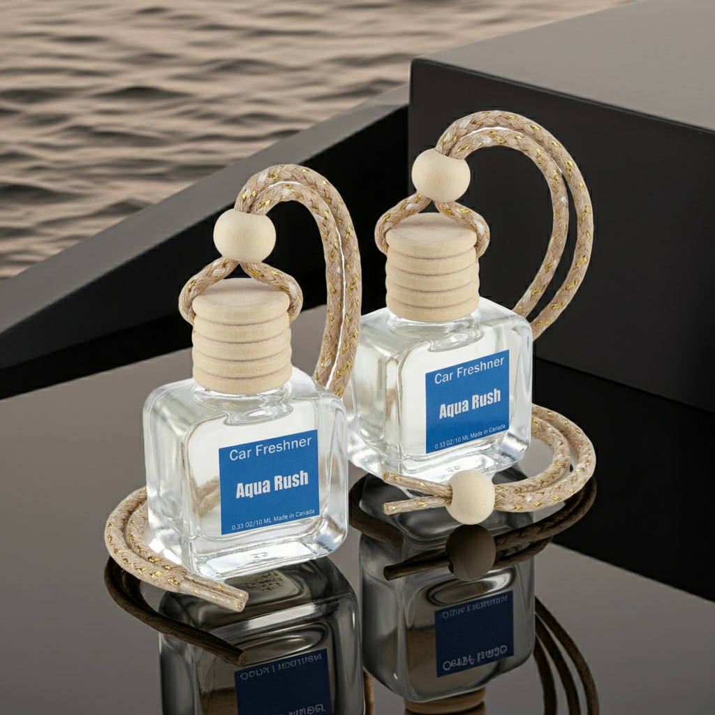 Aqua Rush 10ml Hanging Car Air Freshener Diffuser – Refillable 2-Pack